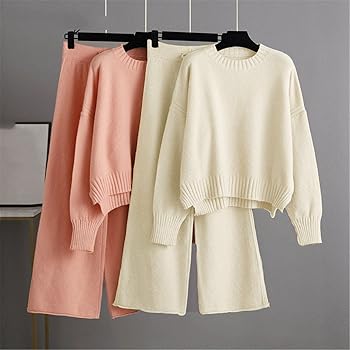 未使用品❗️Her lip to Cozy Knit Long Pant Set Amazon.com: Zhyaj Lounge Sets for Women 2 Piece Cotton Linen